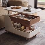 Журнальный столик передвижной с подъемной столешницей Table Trolley варинант исполнения - 6 | Loft Concept в Челябинске