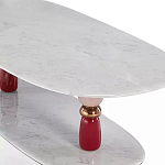 Дизайнерский журнальный стол на 2-х фигурных ножках с подстольем Lycad варинант исполнения - 2 | Loft Concept в Челябинске