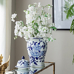 Ваза с крышкой и синим цветочным узором Blue & White Ornament  варинант исполнения - 7 | Loft Concept в Челябинске