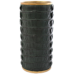 Ваза с декором из эко-кожи Leather Vase Green варинант исполнения - 1 | Loft Concept в Челябинске