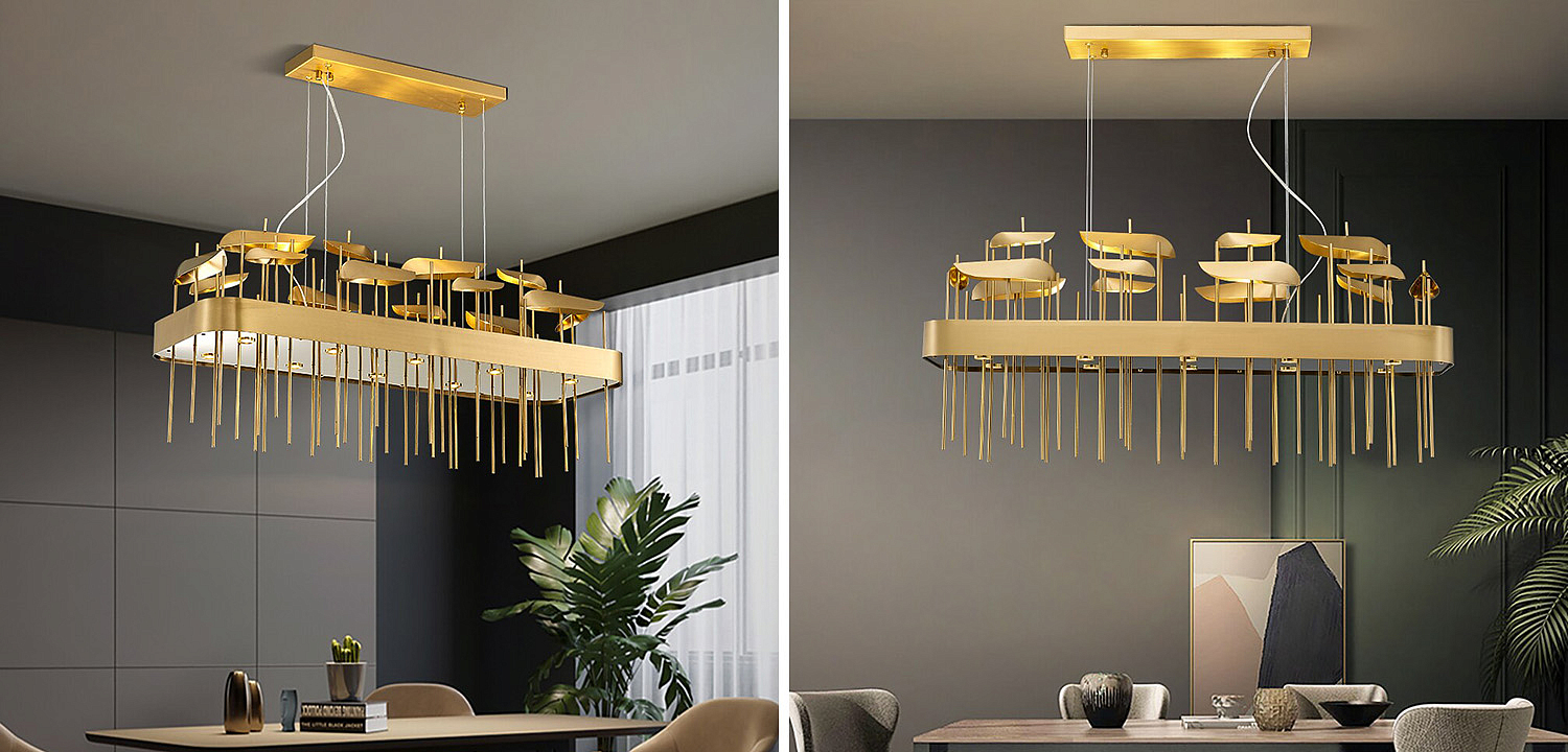 Светодиодная дизайнерская инсталляция ANODINE Perlina Rectangle Chandelier Светодиодная дизайнерская инсталляция ANODINE Perlina Rectangle Chandelier - Loft-Concept в Челябинске