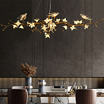 Люстра в виде золотой ветки с цветами и птичками Marvelous Garden варинант исполнения - 4 | Loft Concept в Челябинске