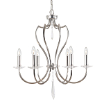 Люстра цвета никель с 6-ю лампами и стеклянными подвесками Elstead Lighting варинант исполнения - 1 | Loft Concept в Челябинске