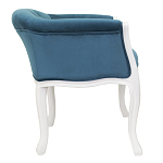 Кресло низкое в стиле прованс Louis French Armchair white and blue velour варинант исполнения - 1 | Loft Concept в Челябинске