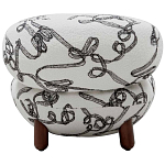 Кресло без подлокотников на деревянных ножках белое с вышивкой Sharp Armchair варинант исполнения - 3 | Loft Concept в Челябинске