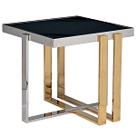 Столик журнальный квадратный с основанием в оттенках хром и золото Harmony Color and Shapes варинант исполнения - 1 | Loft Concept в Челябинске