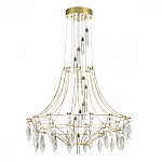 Люстра подвесная из металла с хрустальными прозрачными подвесками Quasar 81 варинант исполнения - 3 | Loft Concept в Челябинске