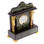 Часы настольные из натурального камня Нефрит с декором в виде Кариатиды Caryatid Stone Clock варинант исполнения - 2 | Loft Concept в Челябинске