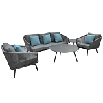 Диван трехместный уличный серый Gray Fiber варинант исполнения - 4 | Loft Concept в Челябинске