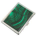 Портсигар на 10 сигарет с газовой зажигалкой из натурального камня Малахит Stone Cigarettes Cases варинант исполнения - 1 | Loft Concept в Челябинске