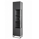 Шкаф-витрина цвета графит с полками и стеклянной дверью Strict Lines варинант исполнения - 1 | Loft Concept в Челябинске