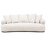 Трехместный диван с обивкой букле молочного цвета Leonois Boucle Sofa варинант исполнения - 1 | Loft Concept в Челябинске