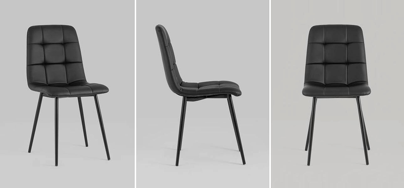 Стул NANCY S Chair Черная Экокожа Стул NANCY S Chair Черная Экокожа - Loft-Concept в Челябинске