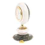 Часы настольные бронзовые из натуральных камней Мрамор и Змеевик Stone Clock варинант исполнения - 8 | Loft Concept в Челябинске