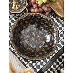 Блюдо черного цвета из фрафора на бронзовых ножках Eden Garden porcelain and bronze варинант исполнения - 4 | Loft Concept в Челябинске