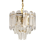 Люстра многоярусная с овальными прозрачными подвесками 28 см Harmonica варинант исполнения - 1 | Loft Concept в Челябинске