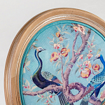 Полукресло из массива бука с сиденьем из экокожи и цветочным принтом на спинке Chinoiserie Garden Chair варинант исполнения - 4 | Loft Concept в Челябинске