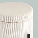 Молочный пуф на черных ножках SANJAY варинант исполнения - 4 | Loft Concept в Челябинске