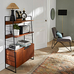 Стеллаж из стали и орехового дерева Derek Wood Rack варинант исполнения - 5 | Loft Concept в Челябинске