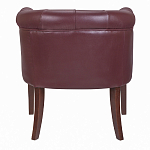 Кресло низкое из натуральной кожи на 4-х деревянных ножках из массива бука Chloe Leather Armchair vine варинант исполнения - 3 | Loft Concept в Челябинске