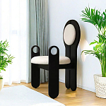 Стул черный из дерева с круглой спинкой Chair in Neoclassical Style варинант исполнения - 3 | Loft Concept в Челябинске