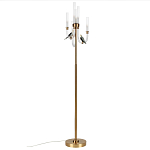 Торшер с 2-мя фигурками птиц на изогнутых прозрачных трубках Ganthea варинант исполнения - 4 | Loft Concept в Челябинске