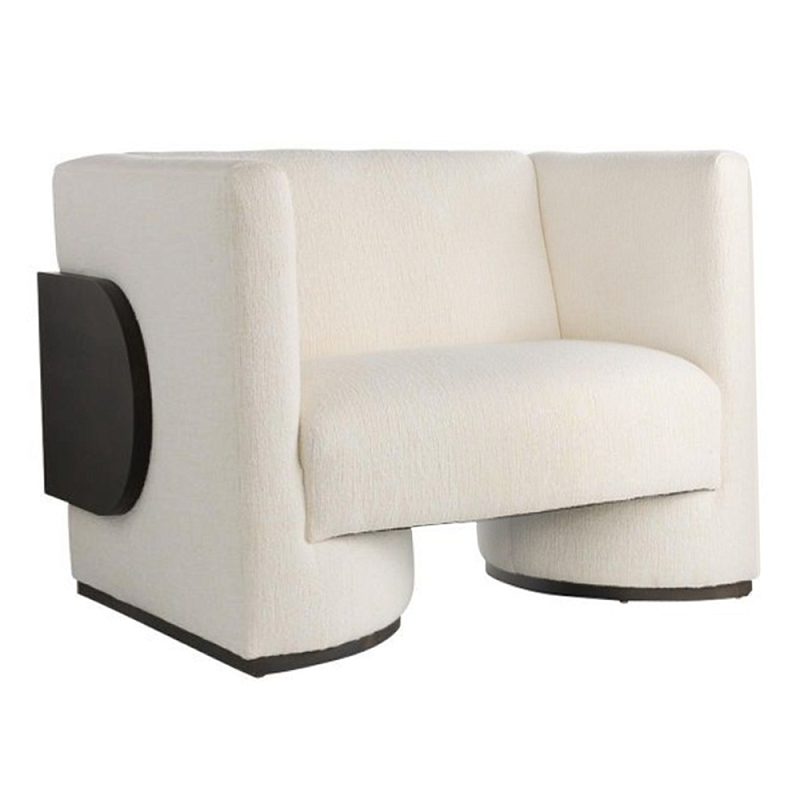Кресло Florida Lounge Chair с элегантным деревянным декором Белый Черный Кресло Florida Lounge Chair с элегантным деревянным декором Белый Черный в Челябинске | Loft Concept