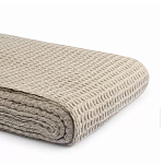 Плед из шерсти бежевого цвета с бахромой Waffle Comfort варинант исполнения - 3 | Loft Concept в Челябинске