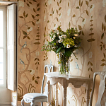 Обои ручная роспись Gustavian Tree of Life Special Colourway on Edo custom white painted silk варинант исполнения - 1 | Loft Concept в Челябинске