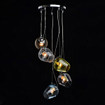 Люстра каскадная с 5-ю разноцветными стеклянными плафонами Kaleido варинант исполнения - 3 | Loft Concept в Челябинске