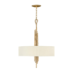 Люстра подвесная с широким белым текстильным абажуром и вертикальными декоративными элементами Hinkley варинант исполнения - 2 | Loft Concept в Челябинске