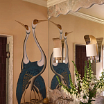 Обои ручная роспись Sarus Cranes Colourway SC-208 on Raw Silk dyed silk варинант исполнения - 2 | Loft Concept в Челябинске