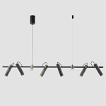 Люстра с 8-ю цилиндрическими плафонами на магнитном креплении и черным металлическим основанием Bronze Concert варинант исполнения - 1 | Loft Concept в Челябинске