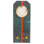 Часы погон ВС подарочные настольные из натурального камня Змеевик Military Clock варинант исполнения - 16 | Loft Concept в Челябинске