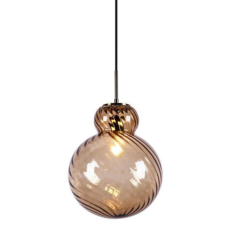 Подвесной светильник Amber RIBBED BASE Янтарный в Челябинске | Loft Concept 
