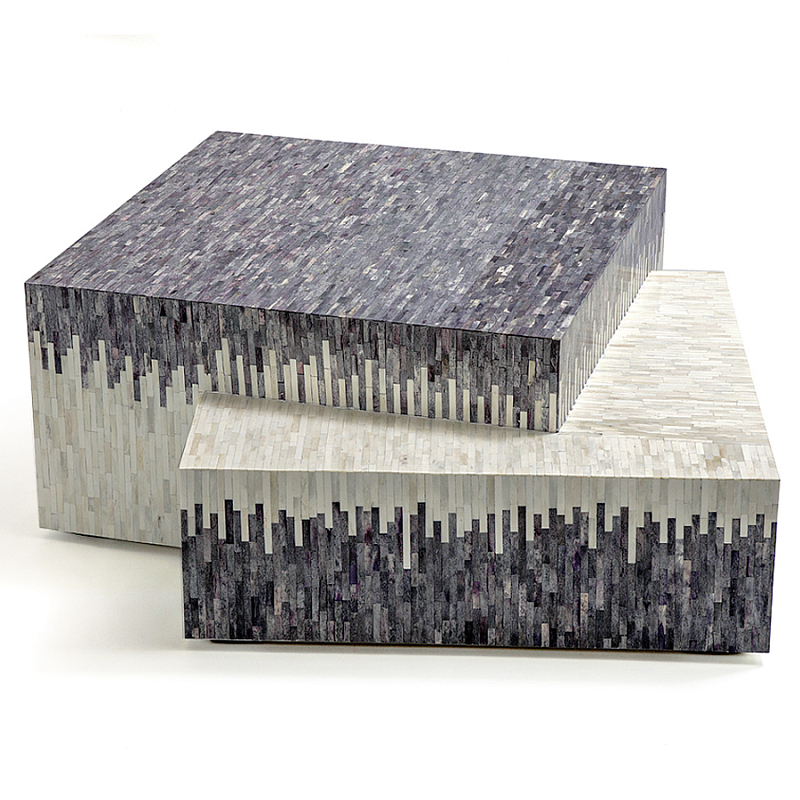 Дизайнерский журнальный стол с инкрустацией Plateau Coffee Table  ivory ( слоновая кость ) Перламутровый в Челябинске | Loft Concept 