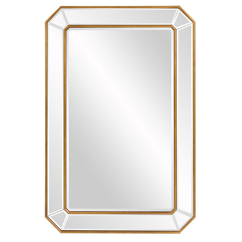 Зеркало настенное прямоугольное в раме Golden Reflection Золотой Серебряный Зеркало настенное прямоугольное в раме Golden Reflection Золотой Серебряный в Челябинске | Loft Concept
