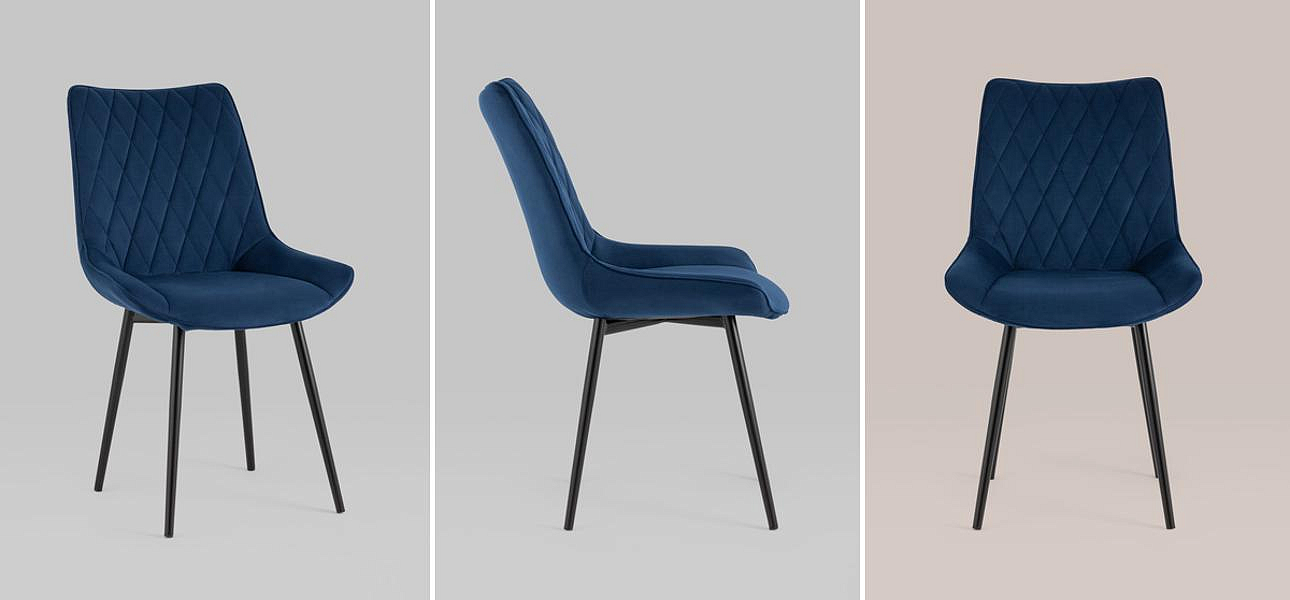 Стул Seoul S Chair Синий велюр Стул Seoul S Chair Синий велюр - Loft-Concept в Челябинске