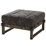 Пуф Duncan винтажная черная кожа  варинант исполнения - 2 | Loft Concept в Челябинске