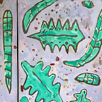 Премиальный Шкаф Defoliation двухстворчатый роспись зеленые листья  варинант исполнения - 5 | Loft Concept в Челябинске