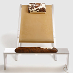 Дизайнерское кресло на металлическом каркасе с подставкой для ног Poltronova Mies Armchair варинант исполнения - 5 | Loft Concept в Челябинске