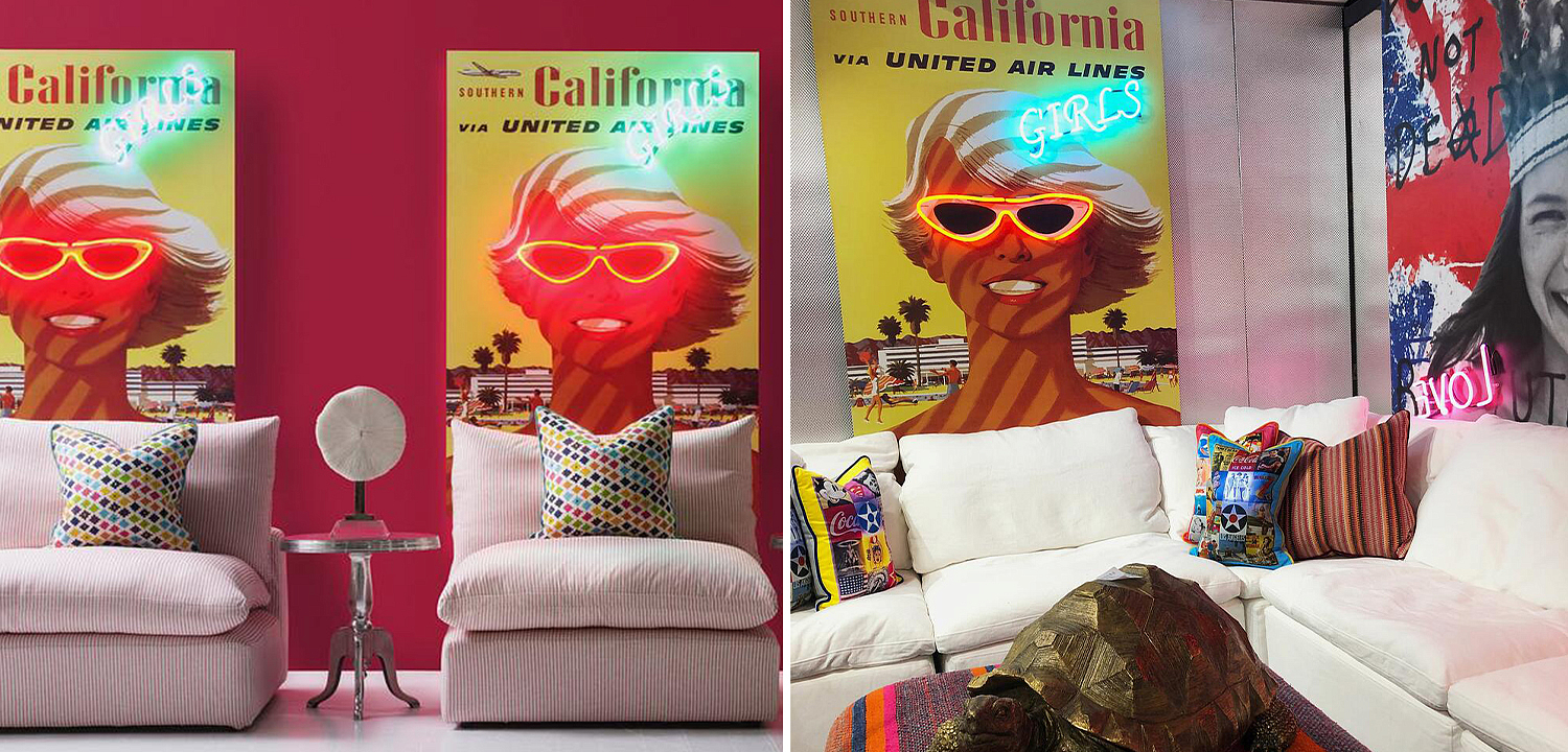 Неоновый Ретро Постер California Girls Неоновый Ретро Постер California Girls - Loft-Concept в Челябинске