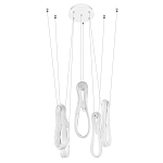 Подвесной светильник белого цвета с 6-ю изогнутыми плафонами Flow Loop варинант исполнения - 4 | Loft Concept в Челябинске