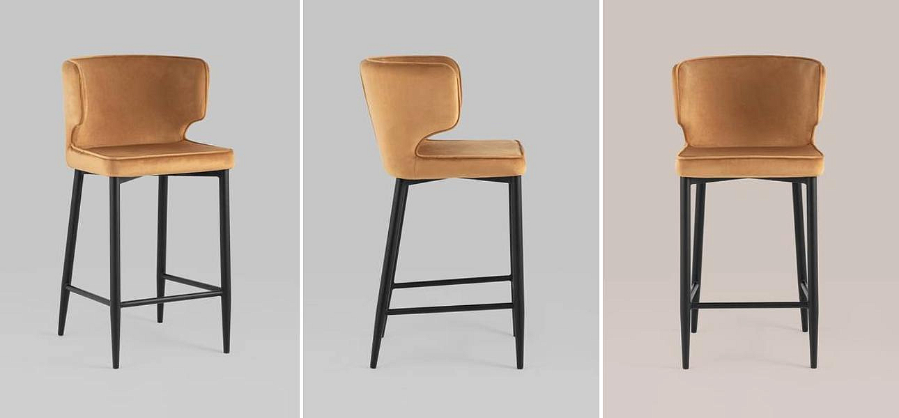 Стул Полубарный Chair посадка 65 см Терракотовый Велюр Стул Полубарный Chair посадка 65 см Терракотовый Велюр - Loft-Concept в Челябинске