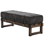 Банкетка Duncan винтажная черная кожа варинант исполнения - 3 | Loft Concept в Челябинске