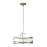 Подвесной светильник цвета латунь с белым матовым плафоном с геометрическим рисунком Feiss варинант исполнения - 7 | Loft Concept в Челябинске