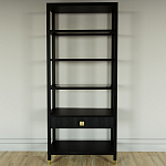 Стеллаж Elsa Dreams Black со стеклянными полками и ящиком варинант исполнения - 4 | Loft Concept в Челябинске