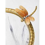 Ваза из прозрачного стекла с бронзовой вставкой в виде цветущей ветви Eden Garden porcelain and bronze варинант исполнения - 3 | Loft Concept в Челябинске