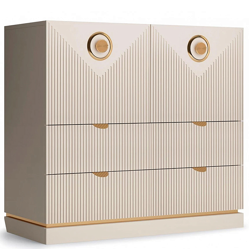 Комод с фактурным фасадом Satin Furniture Бежево-серый Комод с фактурным фасадом Satin Furniture Бежево-серый в Челябинске | Loft Concept