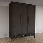 Большой Шкаф Primo Темный орех с 3 дверьми и 3 выдвижными ящиками варинант исполнения - 4 | Loft Concept в Челябинске